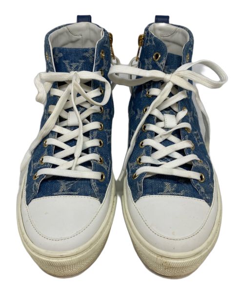 LOUIS VUITTON（ルイ ヴィトン）LOUIS VUITTON (ルイ ヴィトン) ステラーラインデニムハイカットスニーカー インディゴ サイズ:36 1/2の古着・服飾アイテム