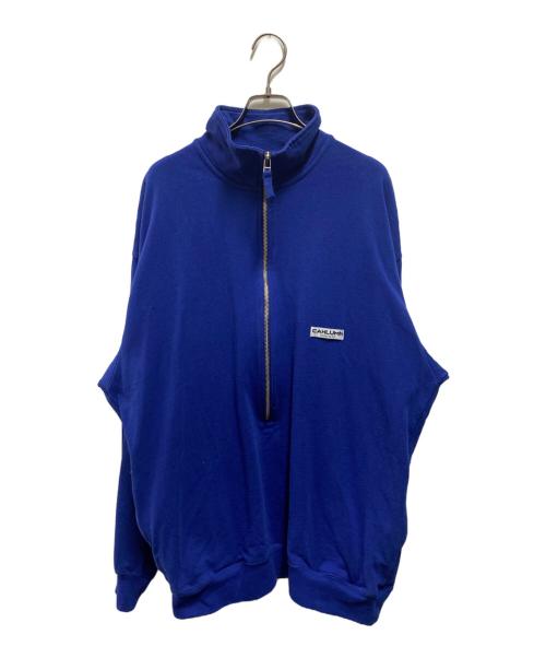 CAHLUMN（カウラム）CAHLUMN (カウラム) Zip Cadet Collar Shirt ブルー サイズ:Ｌの古着・服飾アイテム