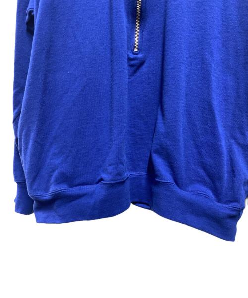 CAHLUMN（カウラム）CAHLUMN (カウラム) Zip Cadet Collar Shirt ブルー サイズ:Ｌの古着・服飾アイテム