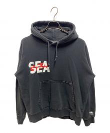 WIND AND SEA×GOD SELECTION XXX（ウィンダンシー×ゴッドセレクショントリプルエックス）の古着「プルオーバーパーカー」｜ブラック