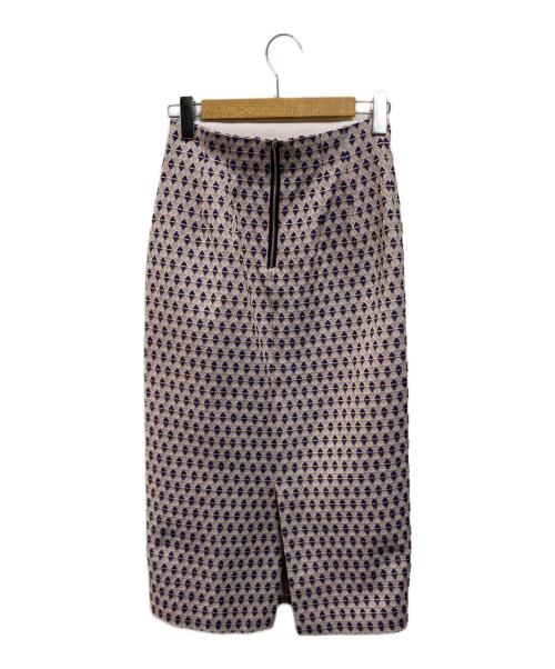 ANAYI（アナイ）ANAYI (アナイ) ジャガードタイトスカート パープル サイズ:36の古着・服飾アイテム
