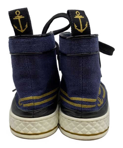 CHANEL（シャネル）CHANEL (シャネル) ココマーク キャンバス ハイカットスニーカー ネイビー サイズ:35の古着・服飾アイテム