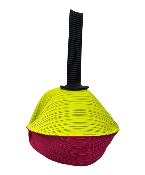 PLEATS PLEASE（プリーツプリーズ）PLEATS PLEASE (プリーツプリーズ) プリーツスクエアバッグ イエロー×ブルーの古着・服飾アイテム