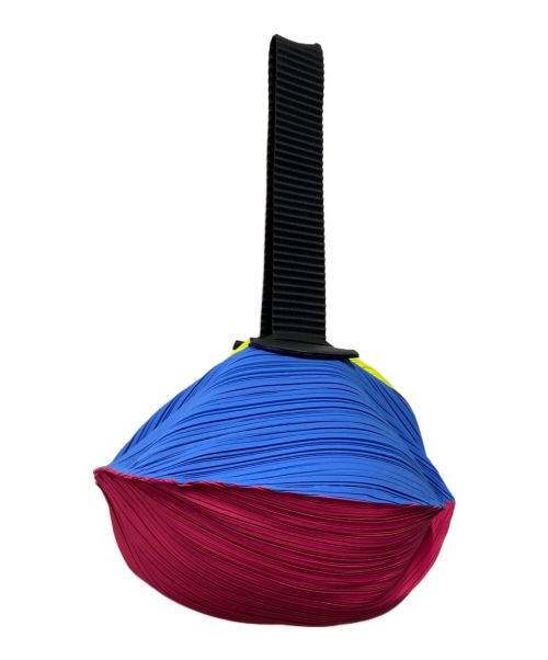 PLEATS PLEASE（プリーツプリーズ）PLEATS PLEASE (プリーツプリーズ) プリーツスクエアバッグ イエロー×ブルーの古着・服飾アイテム