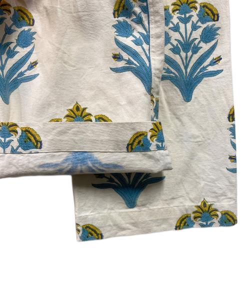 SZ Blockprints（エスゼットブロックプリント）SZ Blockprints (エスゼットブロックプリント) Ron Herman (ロンハーマン) 別注 Palldi DISCO PANTS ホワイト×ブルー サイズ:Ｓの古着・服飾アイテム