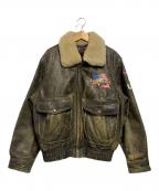 D'HOMME A HOMMEドムアオム）の古着「A-2レザーフライトジャケット」｜ブラック