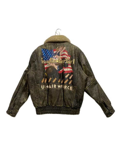 D'HOMME A HOMME（ドムアオム）D'HOMME A HOMME (ドムアオム) A-2レザーフライトジャケット ブラック サイズ:Lの古着・服飾アイテム