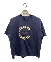 FRED×CLOT（フレッド×クロット）の古着「ホースシューデザイン Tシャツ」｜ネイビー