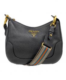 PRADA（プラダ）の古着「レザーショルダーバッグ」｜ブラック