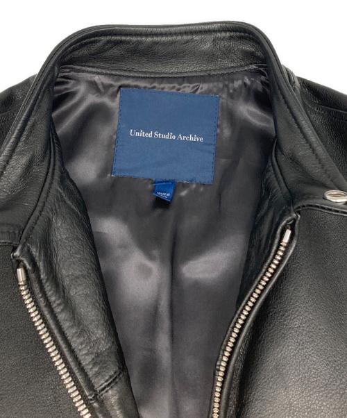 United Studio Archive（ユナイテッドスタジオアーカイブ）United Studio Archive (ユナイテッドスタジオアーカイブ) レザーライダースジャケット ブラック サイズ:Ｓの古着・服飾アイテム