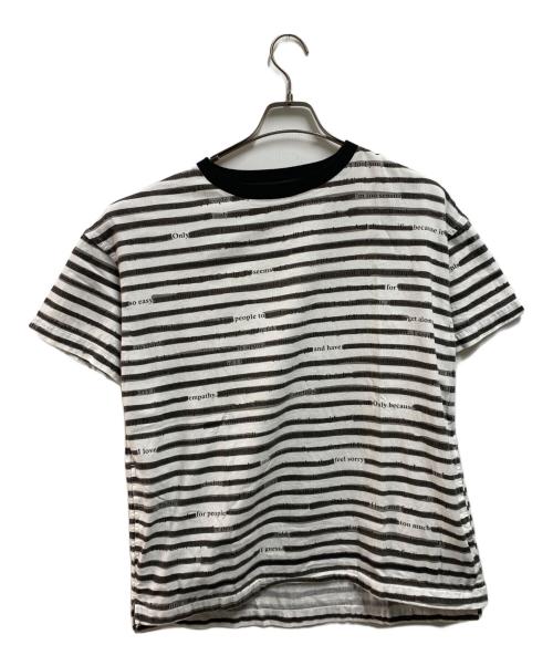 MINEDENIM（マインデニム）MINEDENIM (マインデニム) Letter Border T-SH ホワイト サイズ:2の古着・服飾アイテム