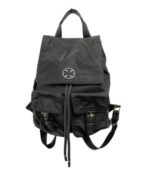TORY BURCH（トリーバーチ）TORY BURCH (トリーバーチ) TILDA NYLON FLAP BACKPACK ブラックの古着・服飾アイテム