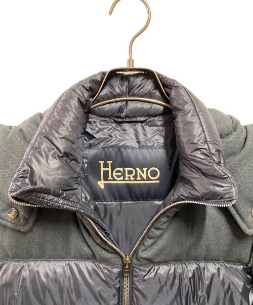 HERNO（ヘルノ）HERNO (ヘルノ) ナイロンウルトラライトコンビダウンフーディーブルゾン ネイビー サイズ:44の古着・服飾アイテム