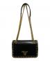 中古・古着 PRADA (プラダ) スタッズチェーンショルダーバッグ ブラック：117000円