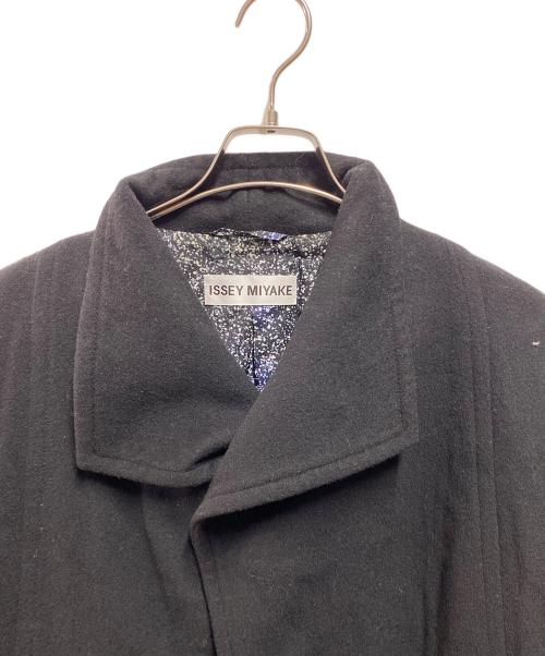 ISSEY MIYAKE（イッセイミヤケ）ISSEY MIYAKE (イッセイミヤケ) ウールカシミヤコート ブラック サイズ:3の古着・服飾アイテム
