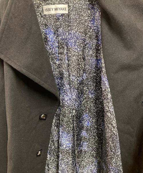 ISSEY MIYAKE（イッセイミヤケ）ISSEY MIYAKE (イッセイミヤケ) ウールカシミヤコート ブラック サイズ:3の古着・服飾アイテム