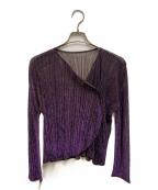 PLEATS PLEASEプリーツプリーズ）の古着「ラメプリーツカーディガン」｜パープル