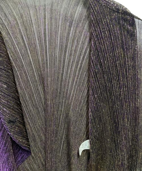PLEATS PLEASE（プリーツプリーズ）PLEATS PLEASE (プリーツプリーズ) ラメプリーツカーディガン パープル サイズ:3の古着・服飾アイテム