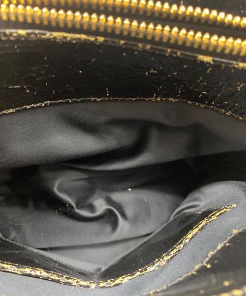 MIU MIU（ミュウミュウ）MIU MIU (ミュウミュウ) クラッシュ加工2WAYバッグ ピンク×ブラックの古着・服飾アイテム