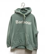 Barbourバブアー）の古着「ロゴフーディー ロングスリーブパーカー」｜グリーン