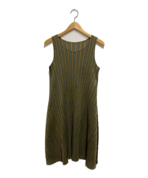 PLEATS PLEASE（プリーツプリーズ）PLEATS PLEASE (プリーツプリーズ) プリーツワンピース ブラウン サイズ:3の古着・服飾アイテム