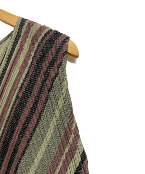 PLEATS PLEASE（プリーツプリーズ）PLEATS PLEASE (プリーツプリーズ) プリーツノースリーブワンピース グリーン サイズ:4の古着・服飾アイテム