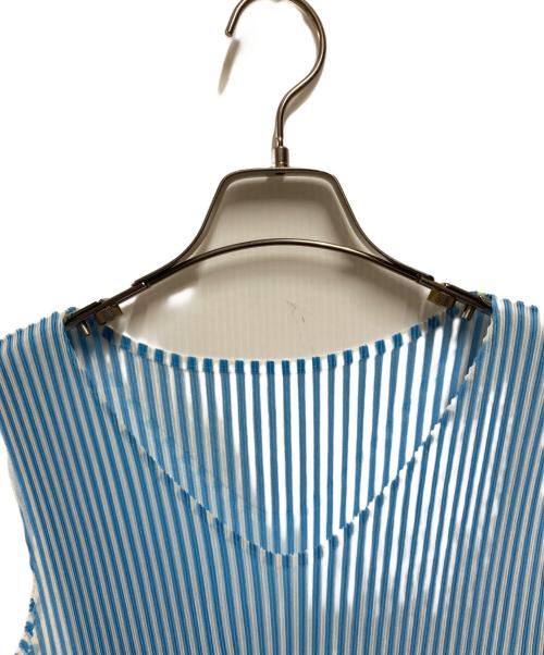 PLEATS PLEASE（プリーツプリーズ）PLEATS PLEASE (プリーツプリーズ) ノースリーブプリーツカットソー スカイブルー サイズ:3の古着・服飾アイテム