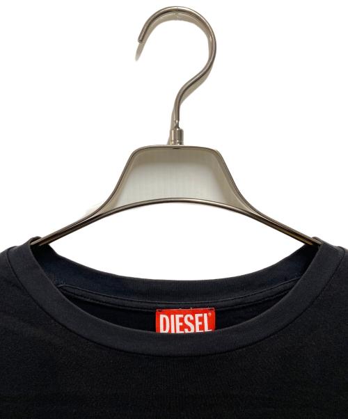 DIESEL（ディーゼル）DIESEL (ディーゼル) ロゴ刺繍Tシャツ ブラック サイズ:Ⅼの古着・服飾アイテム
