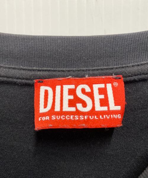 DIESEL（ディーゼル）DIESEL (ディーゼル) ロゴ刺繍Tシャツ ブラック サイズ:Ⅼの古着・服飾アイテム