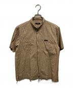 BURBERRY BLACK LABELバーバリーブラックレーベル）の古着「チェックジップシャツ」｜ベージュ