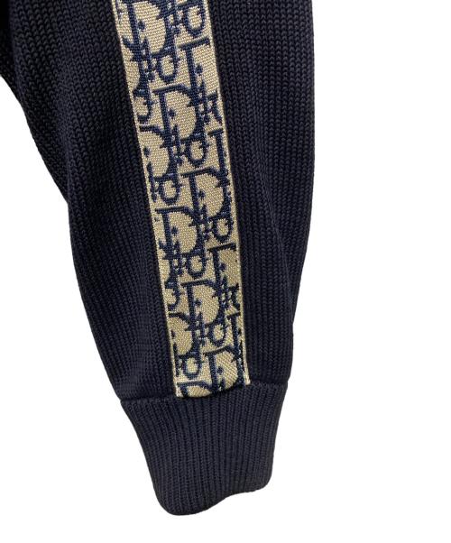 Christian Dior（クリスチャン ディオール）Christian Dior (クリスチャン ディオール) ディオール オブリーク コットンジャージーセーター ネイビー サイズ:Lの古着・服飾アイテム