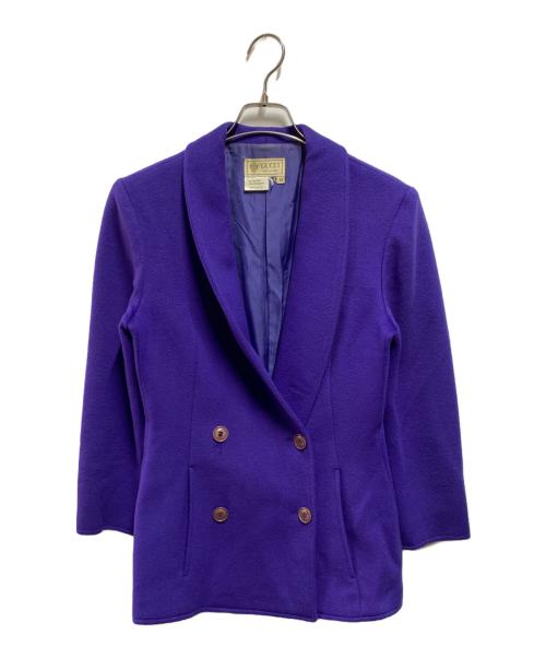 GUCCI（グッチ）GUCCI (グッチ) ダブルブレストジャケット パープル サイズ:38の古着・服飾アイテム