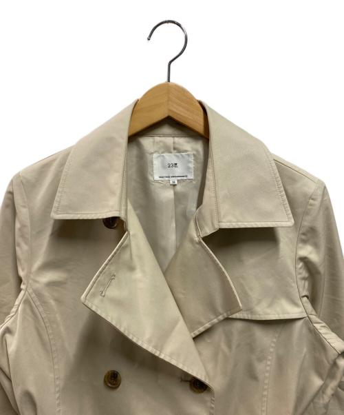 23区（ニジュウサンク）23区 (ニジュウサンク) コットンポリエステルギャバジン ショート トレンチコート ベージュ サイズ:38の古着・服飾アイテム