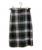 O'NEIL OF DUBLINオニールオブダブリン）の古着「チェックラップスカート」｜グリーン
