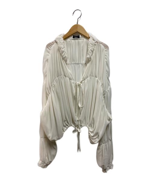 PAPIER TIGRE（パピエ ティグル）PAPIER TIGRE (パピエ ティグル) ティアードギャザーブラウス ホワイト サイズ:FREEの古着・服飾アイテム