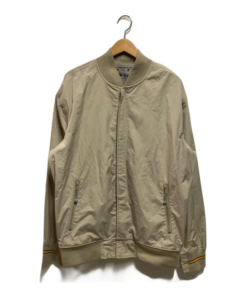 stussy（ステューシー）stussy (ステューシー) ラスタワッペンブルゾン ベージュ サイズ:Lの古着・服飾アイテム