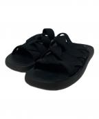 BOTTEGA VENETAボッテガベネタ）の古着「エラスティックイントレチャート スライドサンダル」｜ブラック