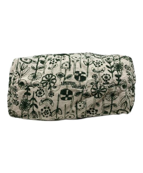 mina perhonen（ミナ ペルホネン）mina perhonen (ミナ ペルホネン) レターオブフラワートート ベージュ×グリーンの古着・服飾アイテム