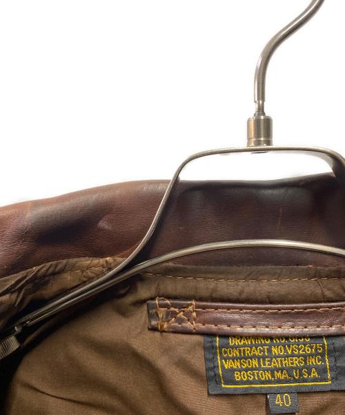 VANSON（バンソン）VANSON (バンソン) A-2フライトジャケット ブラウン サイズ:40の古着・服飾アイテム