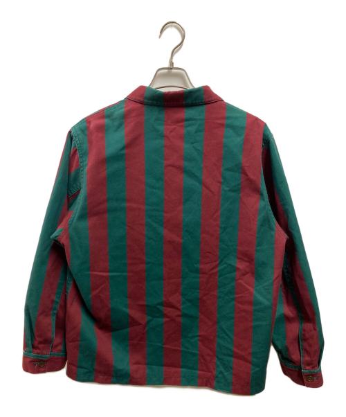 FUCKING AWESOME（ファッキンオーサム）FUCKING AWESOME (ファッキンオーサム) Filigree Striped Chore Jacket グリーン×レッド サイズ:Mの古着・服飾アイテム
