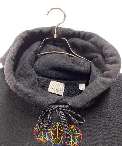 BURBERRY LONDON（バーバリーロンドン）BURBERRY LONDON (バーバリーロンドン) グローブグラフィック コットンフーディー ブラック サイズ:Mの古着・服飾アイテム