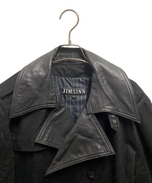 JIMSINN（ジムズイン）JIMSINN (ジムズイン) レザー切替コート ブラック サイズ:Lの古着・服飾アイテム