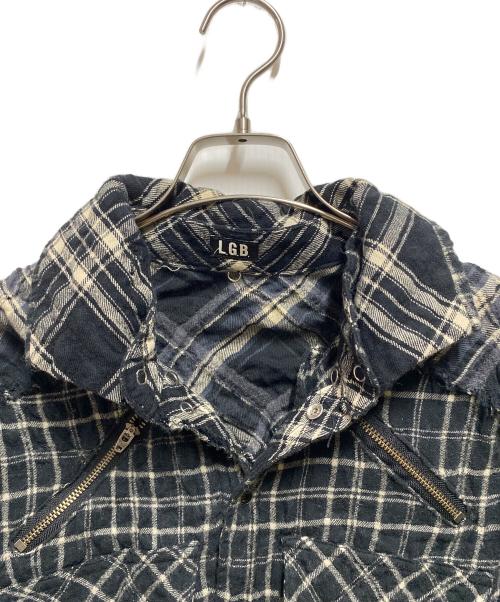 L.G.B（ルグランブルー）L.G.B (ルグランブルー) archive zip design shirt ブラックの古着・服飾アイテム