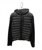 PRADAプラダ）の古着「トライアングルプレート ニット切替 ダウンジャケット」｜ブラック