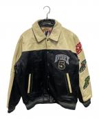 AVIREXアヴィレックス）の古着「23AW STADIUM JACKET WILD BEARS」｜ブラック×ベージュ