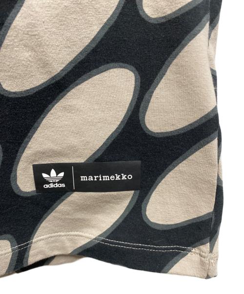 adidas（アディダス）adidas (アディダス) marimekko (マリメッコ) T‐SHIRT DRESS ベージュ×ブラック サイズ:L 未使用品の古着・服飾アイテム