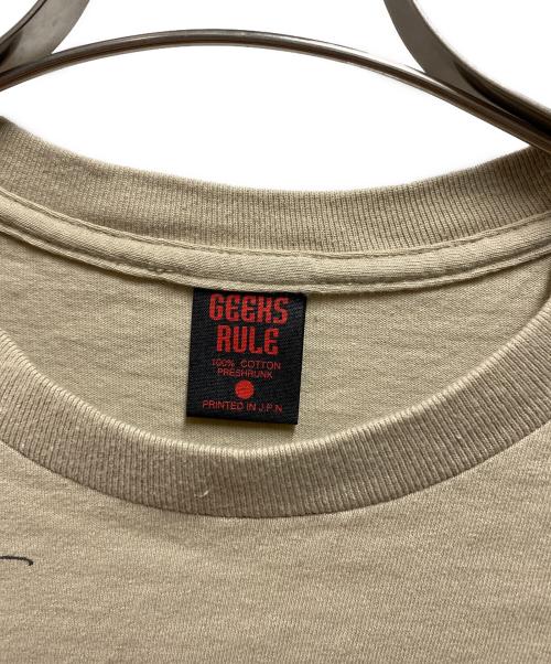 GEEKS RULE（ギークスルール）GEEKS RULE (ギークスルール) プリントTシャツ ベージュ サイズ:Ｌの古着・服飾アイテム