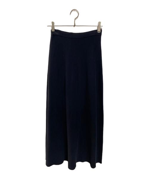 DES PRES（デ プレ）DES PRES (デ プレ) コットンシルクミラノリブ フレアロングスカート ブラック サイズ:ｆｒｅｅの古着・服飾アイテム