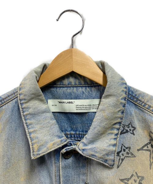 OFFWHITE（オフホワイト）OFFWHITE (オフホワイト) ペイントデニムジャケット インディゴ サイズ:Lの古着・服飾アイテム