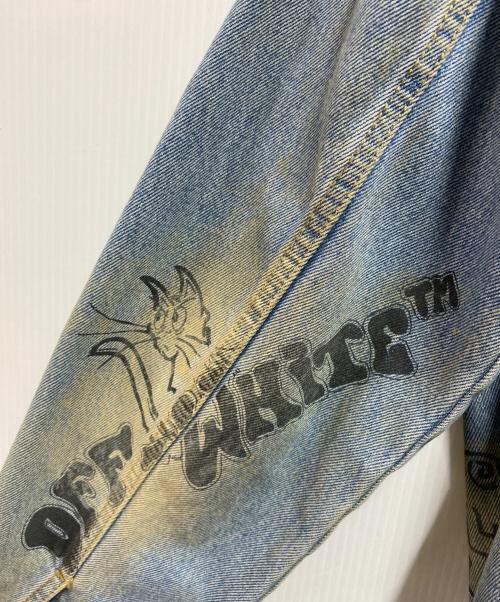 OFFWHITE（オフホワイト）OFFWHITE (オフホワイト) ペイントデニムジャケット インディゴ サイズ:Lの古着・服飾アイテム